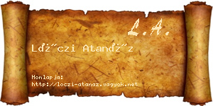 Lóczi Atanáz névjegykártya
